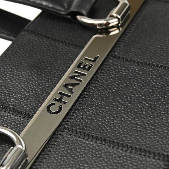 Chanel Black Calfskin Choco Bar Tote Bag 184827 - Picture 7 of 11